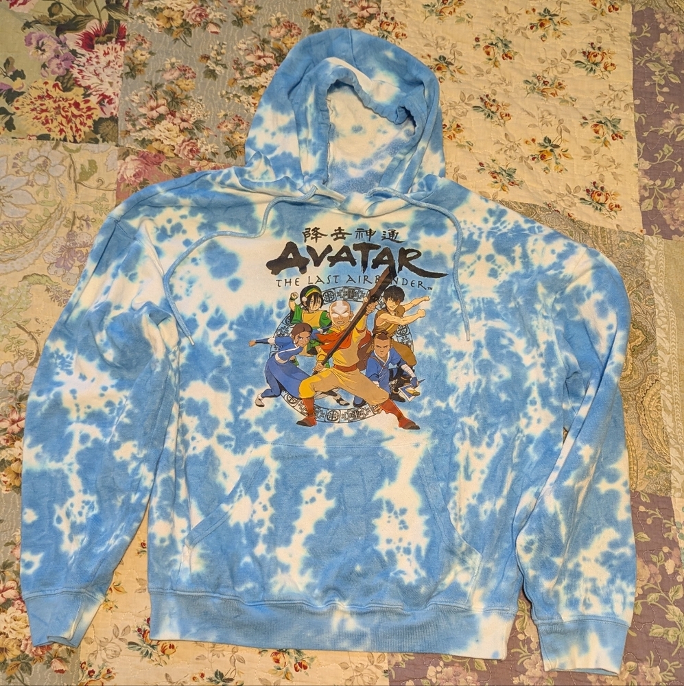 Nickolodean Avatar: The Last Airbender Blue Tie-Dye Hoodie size Medium